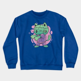 Cute Frankenstein Cat Monster // Adorable Halloween Monster Crewneck Sweatshirt